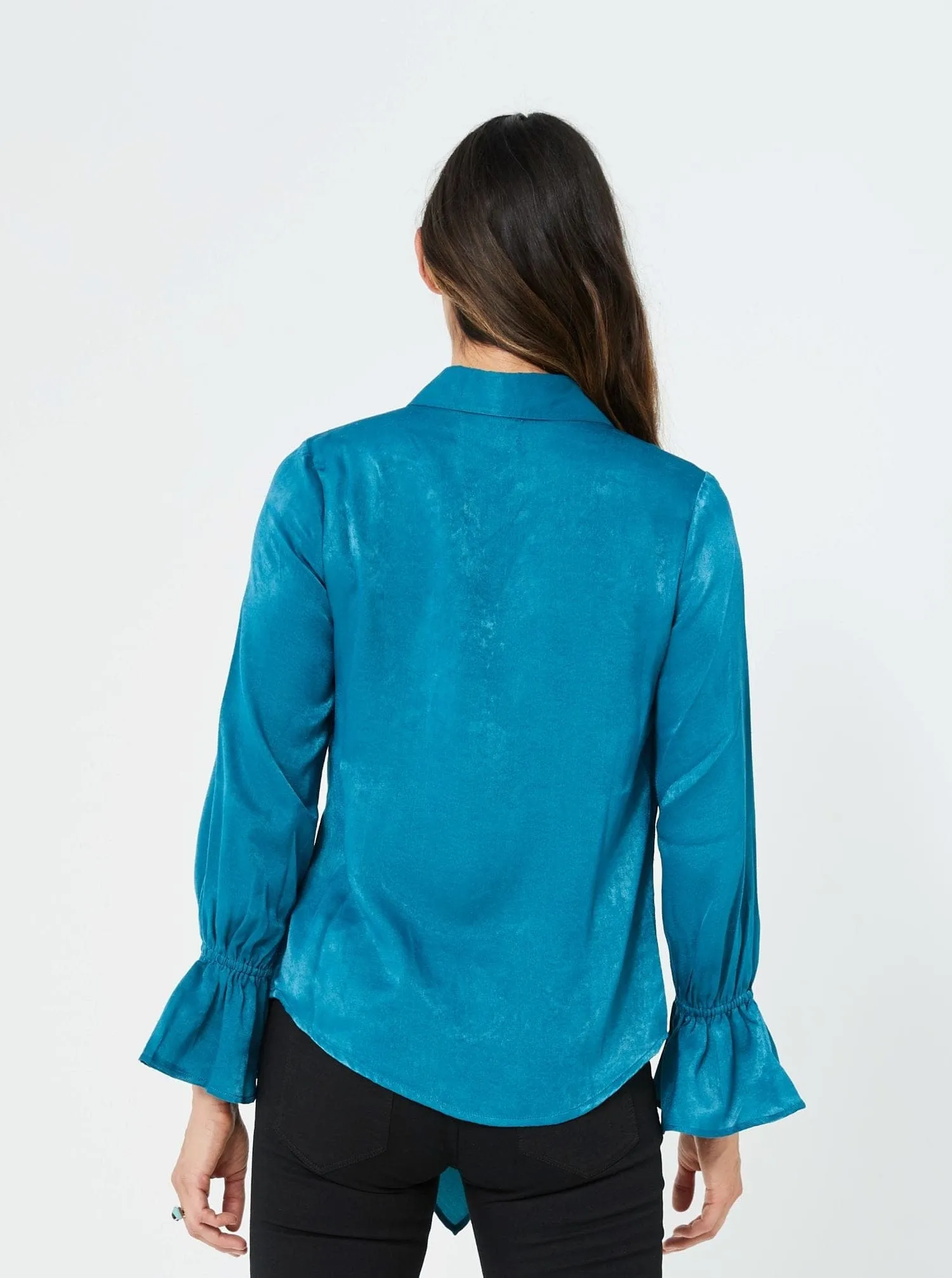 Women Long Sleeves Casual Fashion Top Winter Top | Teal Aimee/KINSLEE TOP