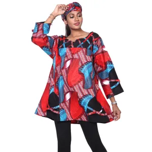 Women's Cage Neck Long Sleeve Tunic Top -- FI-19
