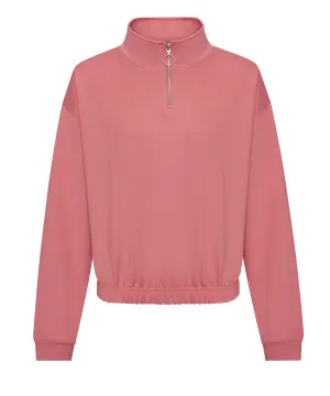 Womens cropped -zip sweat | Dusty Rose