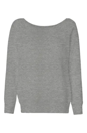 Women's Deep Heather Wide Neck Sweatshirt