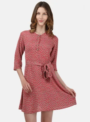 Womens Peach Printed Tunic