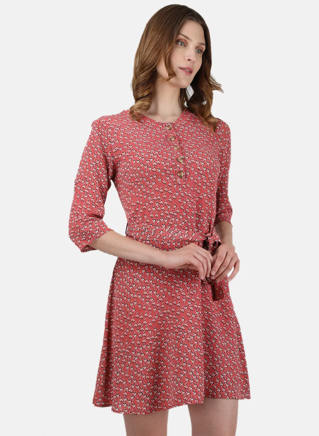 Womens Peach Printed Tunic