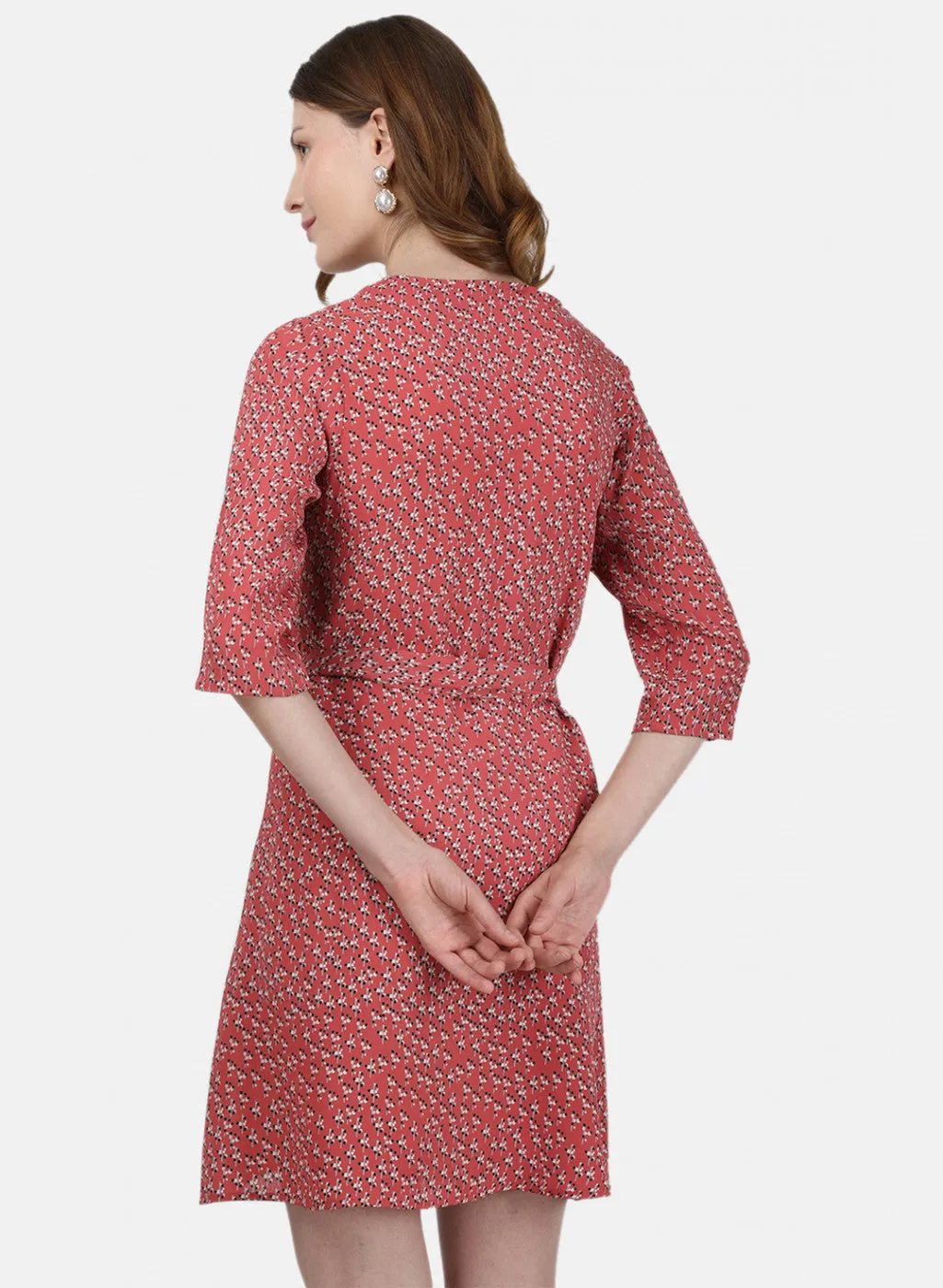 Womens Peach Printed Tunic