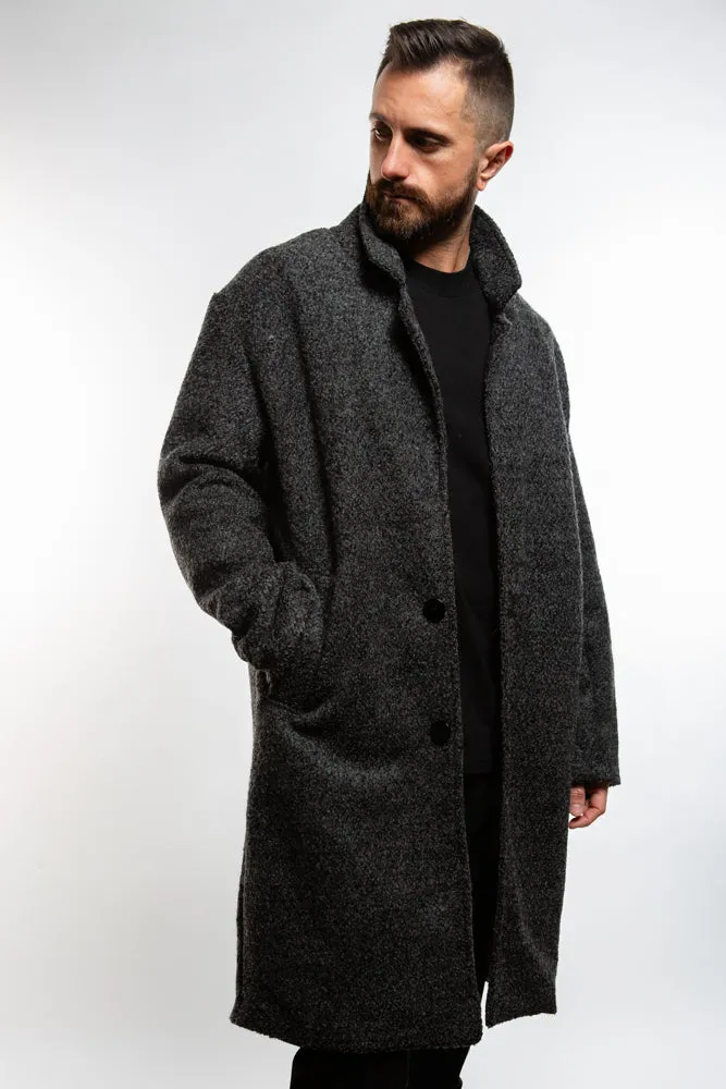 Wool Peacoat - Charcoal