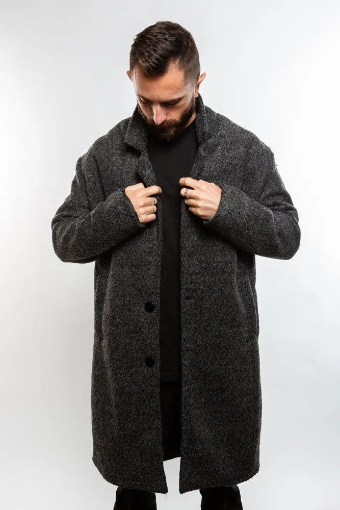 Wool Peacoat - Charcoal