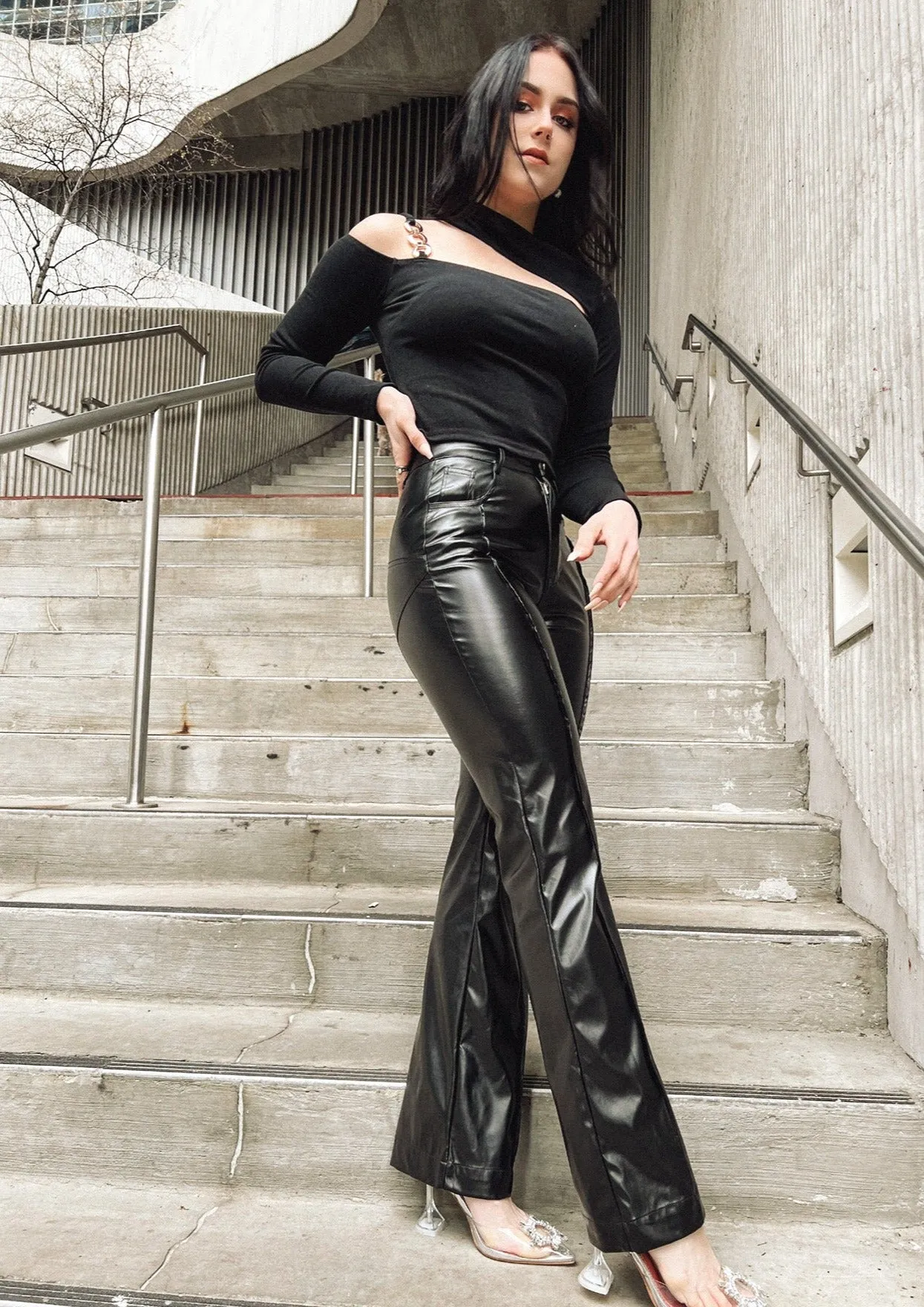 Zenni Black Cut Out Top